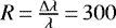$R\,{=}\,\frac{\Delta \lambda}{\lambda}\,{=}\,300$