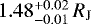 $1.48^{+0.02}_{-0.01}\,\mathrm{\textit{R}_J}$