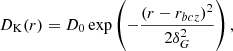 $$ \begin{aligned} D_{\rm K} (r) = D_0\,\mathrm{exp} \left(- \frac{(r-r_{bcz})^2}{2 \delta _G^2}\right), \end{aligned} $$