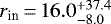 $r_{\textrm{in}}\,{=}\,16.0^{+37.4}_{-8.0}$