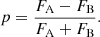 $$ \begin{aligned} p = \frac{F_{\rm A} - F_{\rm B}}{F_{\rm A} + F_{\rm B}}. \end{aligned} $$