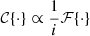 $ \mathcal{C} \{\cdot\} \propto \frac{1}{i} \mathcal{F} \{\cdot\} $