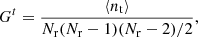 $$ \begin{aligned}&G^t = \frac{\langle {n_{\rm t}}\rangle }{N_{\rm r}(N_{\rm r}-1)(N_{\rm r}-2)/2}, \end{aligned} $$