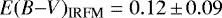 $E(B{-}V)_{\textrm{IRFM}}=0.12\,{\pm}\,0.09$