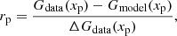 $$ \begin{aligned} r_{\rm p} = \frac{G_{\rm data}(x_{\rm p}) - G_{\rm model}(x_{\rm p})}{\Delta G_{\rm data}(x_{\rm p})}, \end{aligned} $$