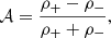 $$ \begin{aligned} \mathcal{A} =\frac{\rho _{+}-\rho _{-}}{\rho _{+}+\rho _{-}}, \end{aligned} $$