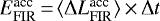$E^{\textrm{acc}}_{\textrm{FIR}}\,{=}\,{\langle}\Delta L^{\textrm{acc}}_{\textrm{FIR}}{\rangle}\,{\times}\,\Delta t$