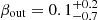 $ \beta_{\mathrm{out}}=0.1^{+0.2}_{-0.7} $