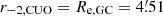 $ r_{-2, \rm CUO} = R_{\mathrm{e,GC}} = 4{{\overset{\prime}{.}}}51 $