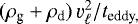 $(\rho_{\textrm{g}} + \rho_{\textrm{d}}) \, \varv_{\ell}^2 /t_{\textrm{eddy,}}$