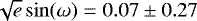$\sqrt{e}\sin(\omega) = 0.07 \pm 0.27$