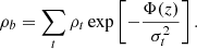 $$ \begin{aligned} \rho _b = \sum _{t} \rho _{t}\exp \left[ -\frac{\Phi (z)}{\sigma _{t}^2} \right]. \end{aligned} $$