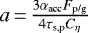 $a\,{=}\,\frac{3\alpha_{\textrm{acc}}F_{\textrm{p/g}} }{4\tau_{\textrm{s,p}} C_{\eta}}$