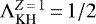 $\Lambda_{\textrm{KH}}^{Z\,{=}\,1}\,{=}\, 1/2$