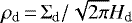 $\rho_{\textrm{d}}\,{=}\,\Sigma_{\textrm{d}}/\sqrt{2\pi}H_{\textrm{d}}$