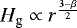 $H_{\textrm{g}} \propto r^{\frac{3-\beta}{2}}$