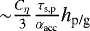 ${\sim} \frac{C_{\eta}}{3} \frac{\tau_{\textrm{s,p}}}{\alpha_{\textrm{acc}}} h_{\textrm{p/g}}$