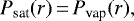 \begin{align*} P_{\textrm{sat}}(r) &\,{=}\,P_{\textrm{vap}}(r), \end{align*}