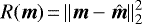 $R(\vec{m})\,{=}\,{\left\lVert{\vec{m}-\hat{\vec{m}}}\right\rVert}^2_2$