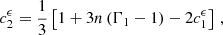 $$ \begin{aligned} c_2^\epsilon = \frac{1}{3} \left[1 + 3 n \left(\Gamma _1-1\right) - 2 c_1^\epsilon \right] \, , \end{aligned} $$