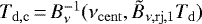 $T_{\mathrm{d},\mathrm{c}}\,{=}\,B_{\nu}^{-1}(\nu_{\mathrm{cent}},\tilde{B}_{\nu,\mathrm{rj},1}T_{\mathrm{d}})$