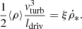 $$ \begin{aligned} \frac{1}{2} \langle \rho \rangle \frac{{ v}_{\rm turb}^3}{l_{\rm driv}}=\xi \dot{\rho }_* . \end{aligned} $$