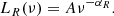 $$ \begin{aligned} L_R(\nu ) = A\nu ^{-\alpha _R} .\end{aligned} $$