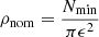 $ \rho_{\mathrm{nom}}=\frac{N_{\mathrm{min}}}{\pi \epsilon^2} $