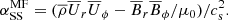 $$ \begin{aligned} \alpha _{\rm SS}^\mathrm{MF} =(\overline{\rho }\overline{U}_r\overline{U}_\phi -\overline{B}_r\overline{B}_\phi /\mu _0)/c_{\rm s}^2. \end{aligned} $$