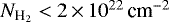 ${N_{\textrm{H}_{2}}}<2\,{\times}\,10^{22}\textrm{\,cm}^{-2}$