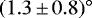 $(1.3\,{\pm}\,0.8)^{\circ}$