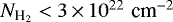 ${N_{\textrm{H}_{2}}}<3\,{\times}\,10^{22}\,\textrm{\,cm}^{-2}$