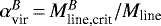 $\alpha_{\textrm{vir}}^{B}\,{=}\, M_{\textrm{line,crit}}^B/M_{\textrm{line}}$