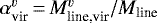 $\alpha_{\textrm{vir}}^{v}\,{=}\, M_{\textrm{line,vir}}^v/M_{\textrm{line}}$