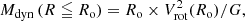 $$ \begin{aligned} M_{\rm dyn}\,(R \leqq R_{\rm o}) = R_{\rm o} \times V_{\rm rot}^2(R_{\rm o})/G, \end{aligned} $$
