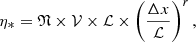 $$ \begin{aligned} \eta _*=\mathfrak{N} \times \mathcal{V} \times \mathcal{L} \times \left(\frac{\Delta x}{{\mathcal{L} }}\right)^{r}, \end{aligned} $$