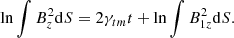 $$ \begin{aligned} \ln \int B_z^2 \mathrm{d}S= 2\gamma _{tm }t+\ln \int B_{1z}^2\mathrm{d}S. \end{aligned} $$