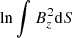 $ \ln\int B_z^2 {\rm d}S $