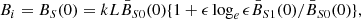 $$ \begin{aligned} B_i =B_S(0) = kL{\bar{B}_{S0}}(0)\{1+ \epsilon \log _e\epsilon {\bar{B}_{S1}}(0)/{\bar{B}_{S0}}(0)\}, \nonumber \end{aligned} $$