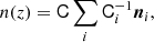 $$ \begin{aligned} n(z) = \mathsf C \sum _i\mathsf C _i^{-1}\boldsymbol{n}_i, \end{aligned} $$