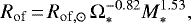 \begin{equation*} R_{\mathrm{of}}\,{=}\,R_{\mathrm{of,\odot}}\,\Omega_*^{-0.82}M_*^{1.53},\end{equation*}