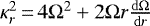 $\kappa_r^2\,{=}\,4\Omega^2+2\Omega r {\frac{\mathrm{d}\Omega}{\mathrm{d}r}}$