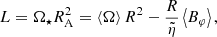 $$ \begin{aligned} L = \Omega _\star R_{\rm A}^2 = \left\langle \Omega \right\rangle R^2 - \frac{R}{\tilde{\eta }}\left\langle B_\varphi \right\rangle , \end{aligned} $$