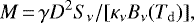 \begin{equation*}M\,{=}\,\gamma D^2 S_{\nu} / [\kappa_{\nu} B_{\nu}(T_{\mathrm{{d}}})], \end{equation*}