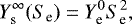 \begin{equation*} Y^{\infty}_{\textrm{s}} (S_{\textrm{e}}) = Y_{\textrm{e}}^{0} S_{\textrm{e}}^2 ,\end{equation*}