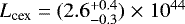 $L_{\textrm{cex}} = (2.6^{+0.4}_{-0.3})\;{\times}\;10^{44}$