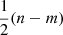 $ \frac{1}{2}(n-m) $