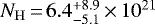 $N_{\rm{H}}\,{=}\,6.4_{-5.1}^{+8.9}\,{\times}\,10^{21}$
