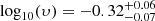$ \log_{10}(\upsilon) = -0.32^{+0.06}_{-0.07} $