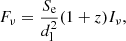 $$ \begin{aligned} F_{\nu } = \frac{S_{\rm e}}{d_{\rm l}^2} ( 1 + z ) I_{\nu }, \end{aligned} $$